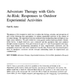 Adventure Therapy with Girls At-Risk: Responses to Outdoor Experiential Activities