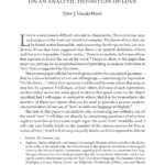 On an analytic definition of love