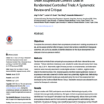 Sham Acupressure Controls Used in Randomized Controlled Trials: A Systematic Review and Critique