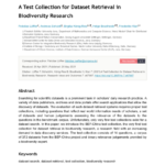 A Test Collection for Dataset Retrieval in Biodiversity Research