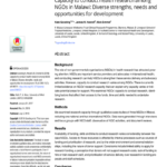 Capacity to conduct health research among NGOs in Malawi: Diverse strengths, needs and opportunities for development