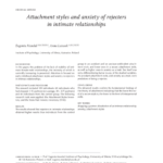 Attachment styles and anxiety of rejecters in intimate relationships