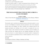 TIME MANAGEMENT PRACTICES OF EDUCATORS IN A STATE UNIVERSITY