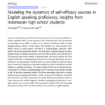 Modeling the dynamics of self-efficacy sources in English speaking proficiency: insights from Indonesian high school students