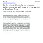 Service-sales ambidexterity and employee performance: a dual-path model of stress appraisal and regulatory focus