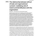 The relationship between ethical climate and organizational cynicism: mediating role of match and identification with the organization