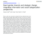 Board gender diversity and strategic change: integrating information and social categorization perspectives