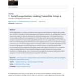 Social Categorization: Looking Toward the Future