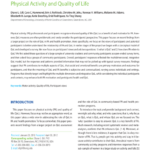 Physical Activity and Quality of Life
