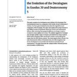 Deuteronomic Redaction and the Evolution of the Decalogues in Exodus 20 and Deuteronomy 5