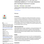 Physiology education for intensive care medicine residents: A 15-minute interactive peer-led flipped classroom session