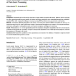 Stress Generation in Social Anxiety: A Longitudinal Study of the Role of Post-Event Processing