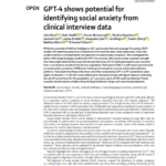 GPT-4 shows potential for identifying social anxiety from clinical interview data