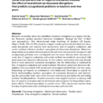 Social overload and fear of negative evaluation mediate the effect of neuroticism on classroom disruptions that predicts occupational problems in teachers over two years